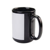 Black mug with white stripe for custom